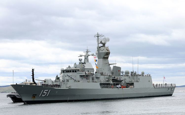 HMAS ARUNTA dry-docking into BAE Ship lift